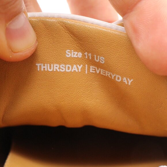 Thursday Everyday Premier Men's Size 11 White Leather Low Top Casual Sneakers - Picture 3 of 9